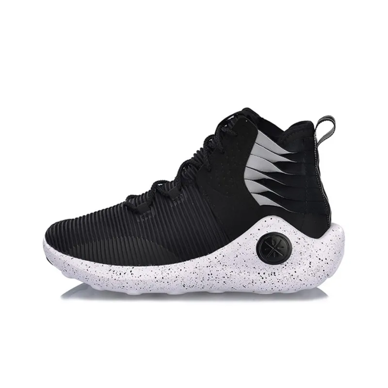 LiNing Wade Collection Cushioning, Abrasion Resistant, Slip Resistant High Top Basketball Shoes Women's Black White-0