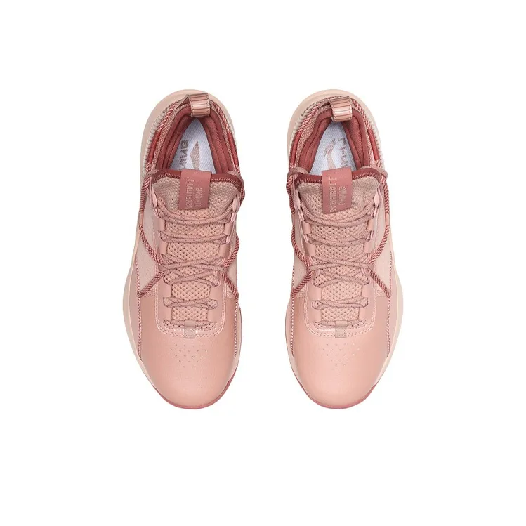 LiNing Speed Team Anti Slip Wear Resistant Low Top Basketball Shoes Men's Dusty Pink-3
