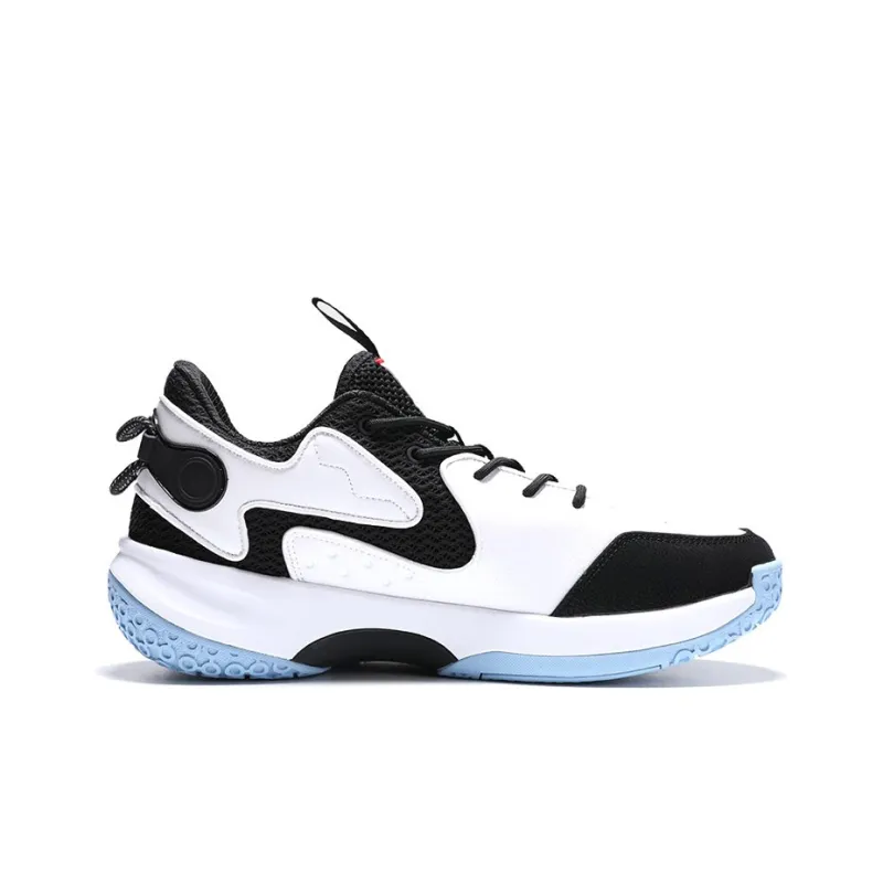 PEAK Shock Absorbers Slip Resistant, Abrasion Resistant, Lightweight Low Top Basketball Shoes Men's Black White-1