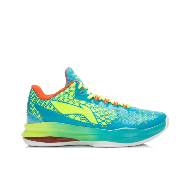 LiNing Unit Bow 2 Abrasion Resistant Low Top Basketball Shoes Men's Blue Green-1