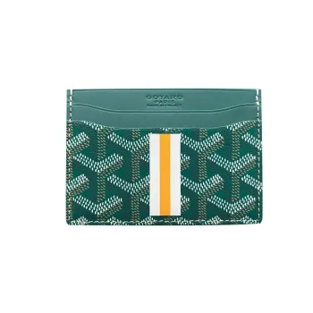GOYARD Saint-Sulpice Canvas With Leather Dog's Teeth Card Clip Card Holder Unisex Green