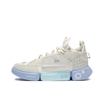 LiNing Essence 2 ACE Cotton Candy Cushioned Wear Resistant Slip Resistant Mid Top Basketball Shoes Pearl White