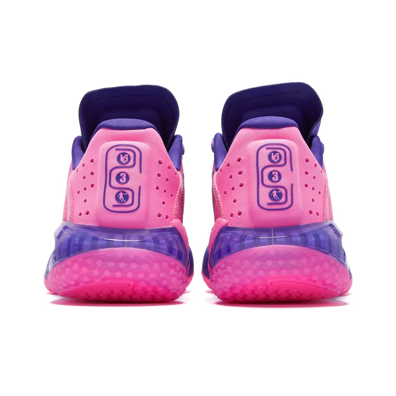 QIAODAN Sharp RISE Ultraviolet Anti Slip And Wear Resistant Lightweight Low Top Basketball Shoes Men's Purple Pink-3