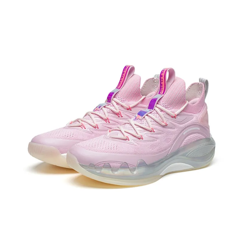 XTEP Cushioning Anti Slip Wear Resistant Breathability Low Top Performance Basketball Shoes Men's Peach Pink-1