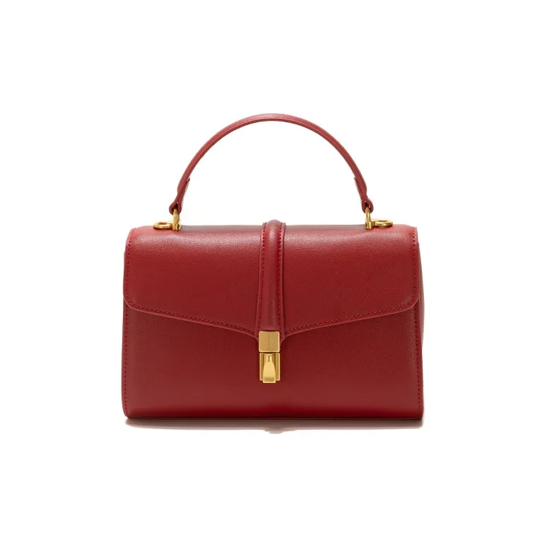 GXFMOD Cow Leather One Shoulder Handbags Medium Size Women's Red-0