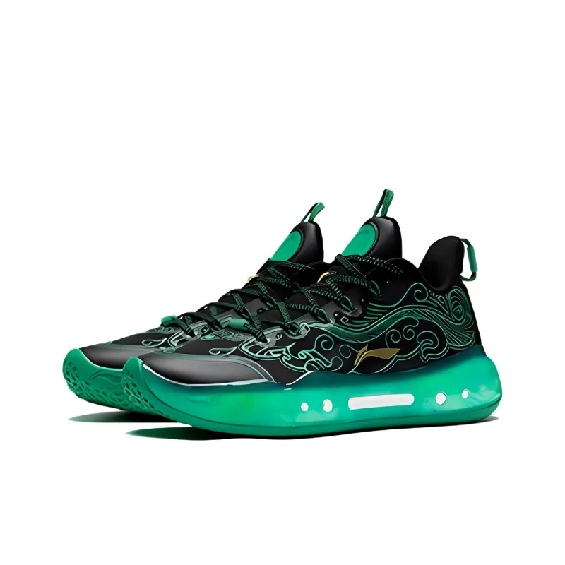 LiNing YuShuai 14 䨻 Low Cushioning Anti-Slip And Wear-Resistant Low-Top Basketball Shoes Black Green-2