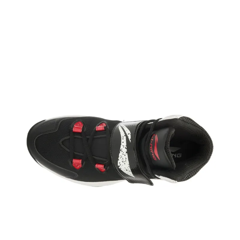 LiNing Harness Speed Anti-Slip And Wear-Resistant Support High-Top Basketball Shoes Unisex Black Red White-2