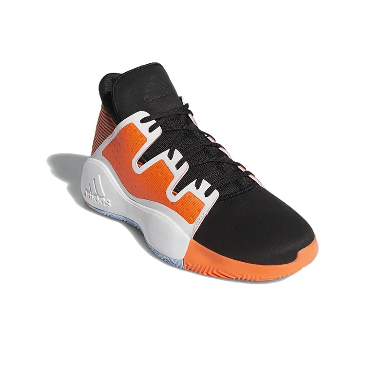 Adidas PRO Vision Wear-Resistant Mid-Top Performance Basketball Shoes Men's Black Orange-2