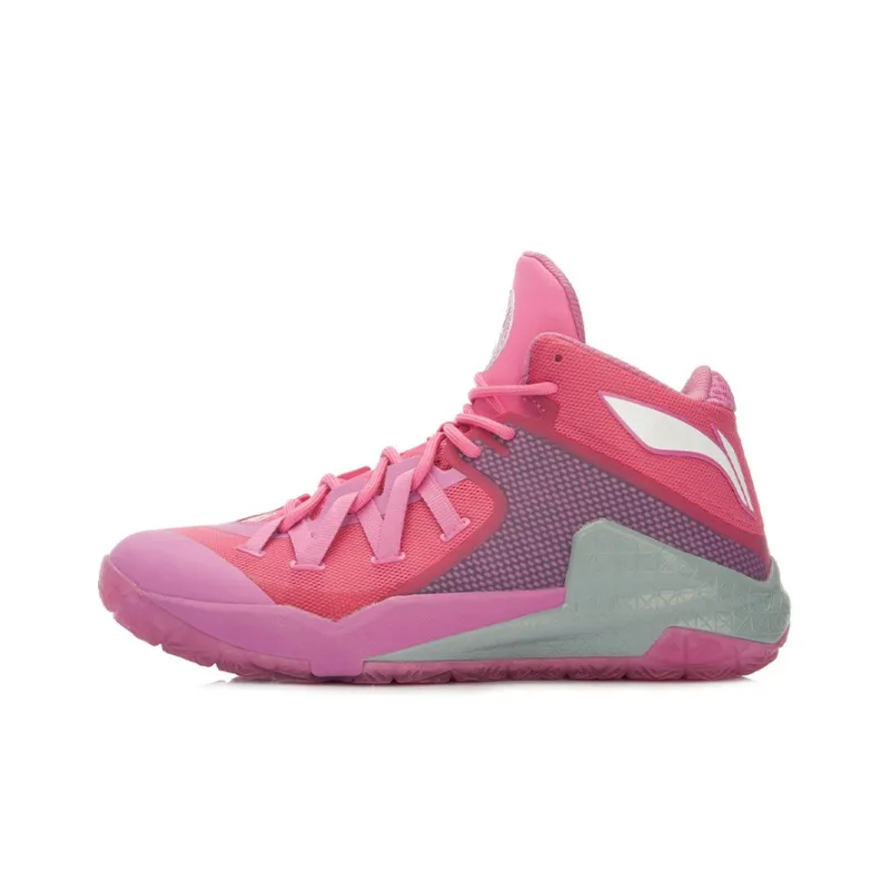 LINING All In Team 3 Basketball Shoes Unisex High Top Azalea Pink-0