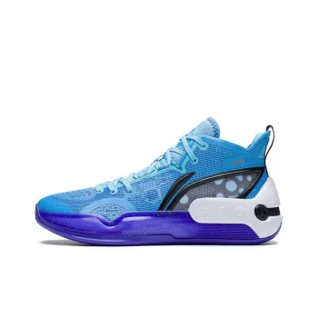 LiNing YuShuai 16 Cushioning Anti Slip And Wear Resistant Mid Top Basketball Shoes Moon White Blue