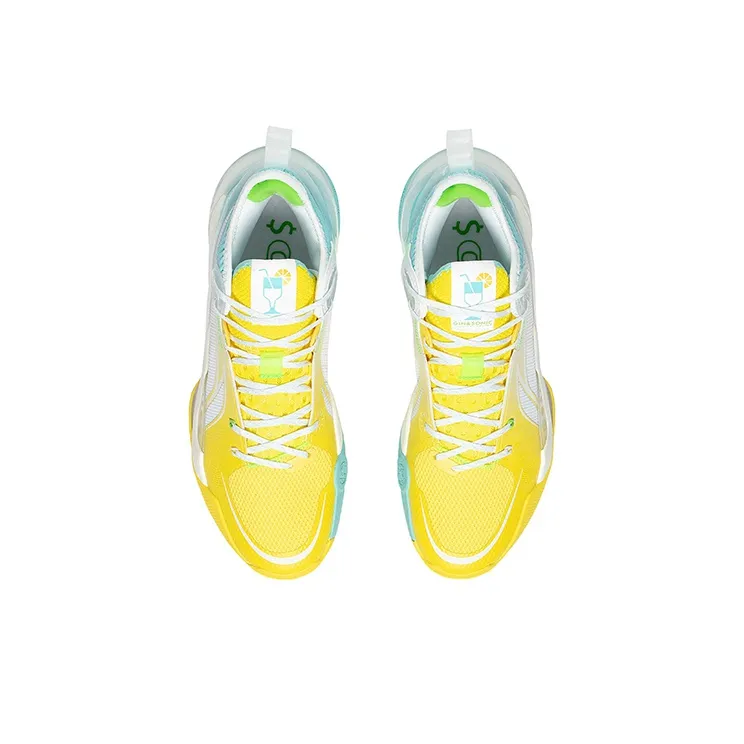 LiNing SONIC 10 Cushioning Anti-Slip And Wear-Resistant Coverage Support Mid-Top Basketball Shoes Men's Yellow Blue-3