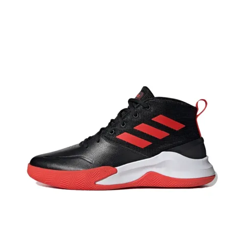 Adidas OwnTheGame Basketball Shoes Men Mid-Top Black/Red/White