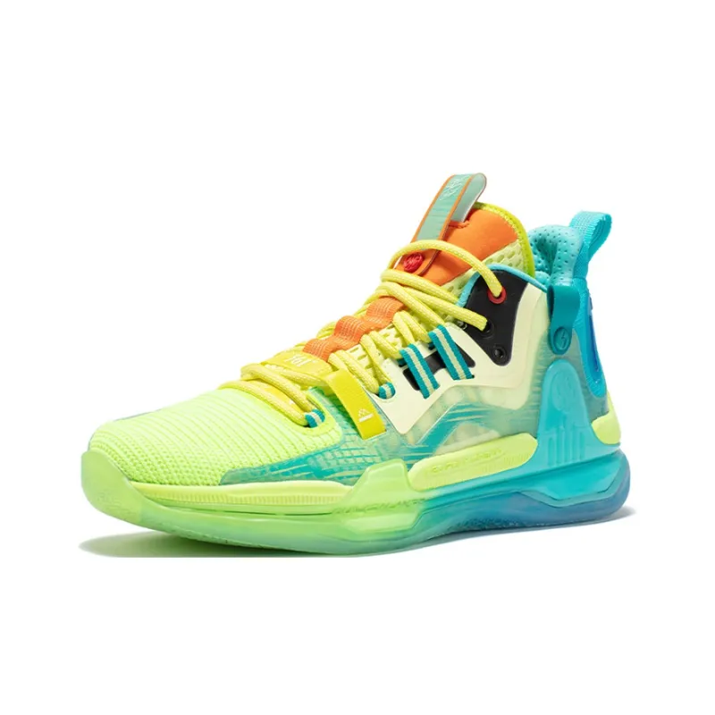 AG CHANGPAI x 361° AG1 Pro Miro Cushioning Wear Resistant High Top Basketball Shoes Men's Lemon Green-1
