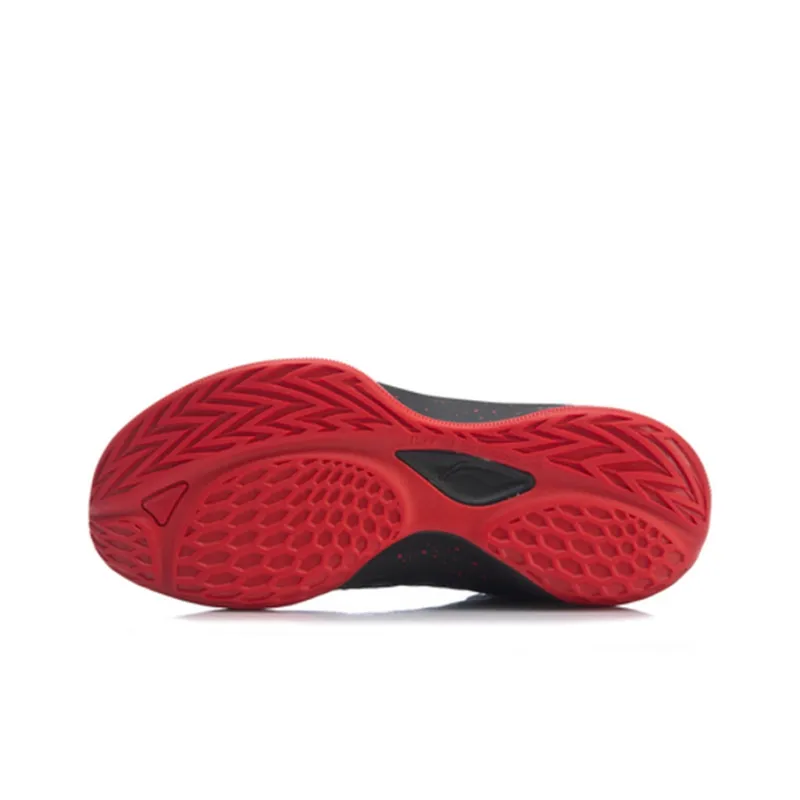 LiNing SONIC 7 TD Durable Breathable Mid Top Basketball Shoes Men's Black Red-4