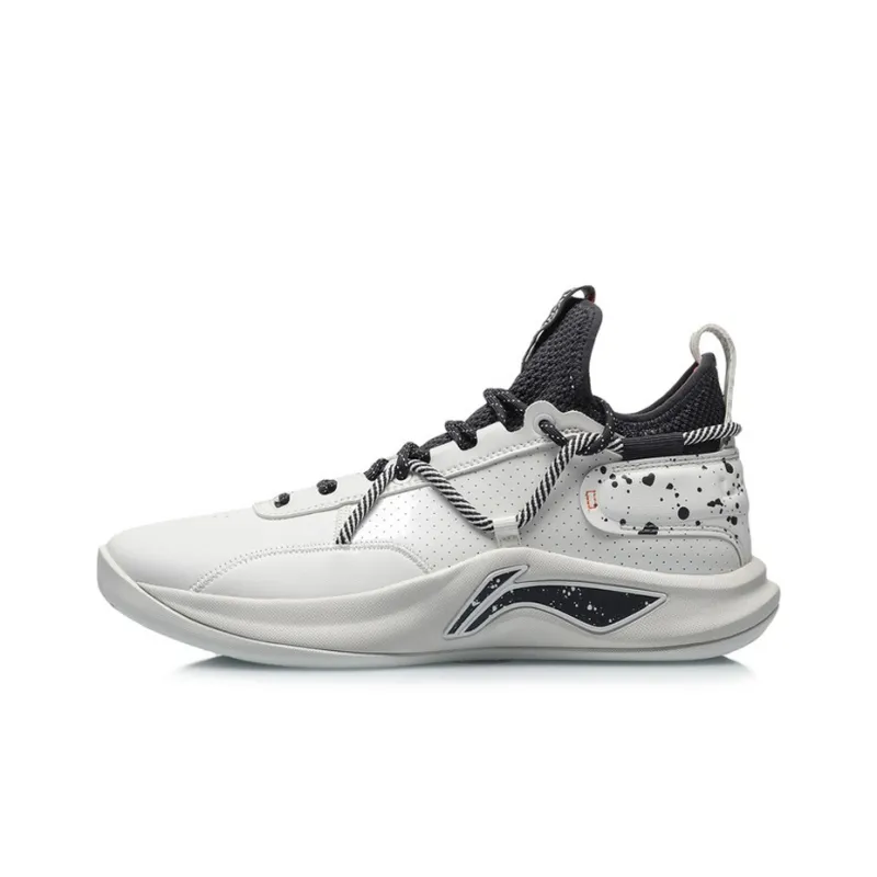 LiNing Speed Team Cushioning Anti Slip And Wear Resistant Low Top Basketball Shoes Men's Silver White-0