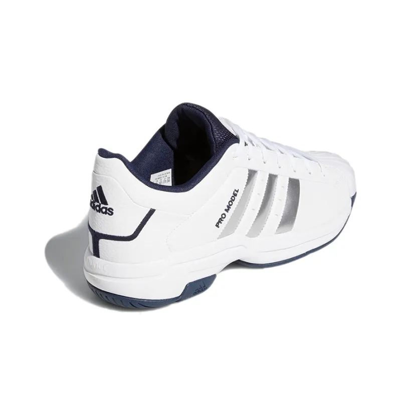 Adidas Pro Model 2G Low 'White Silver Metallic Navy'-3