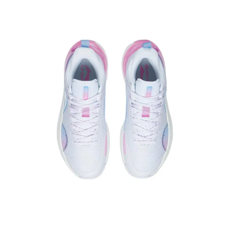 LiNing YuShuai Retro South Beach Anti-Slip Wear-Resistant Low-Top Basketball Shoes White Blue Pink-3