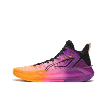 LiNing Liren 3 Danxi Mid Top Performance Basketball Shoes Men's Orange Purple Black