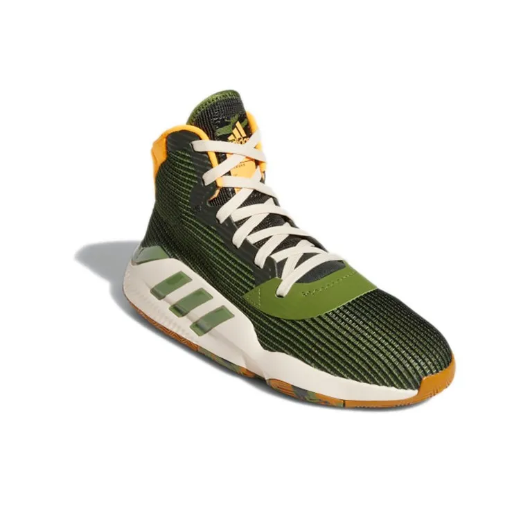 Adidas Pro Bounce Madness 2019 Wear-Resistant Mid-Top Basketball Shoes Men's Olive Green-2