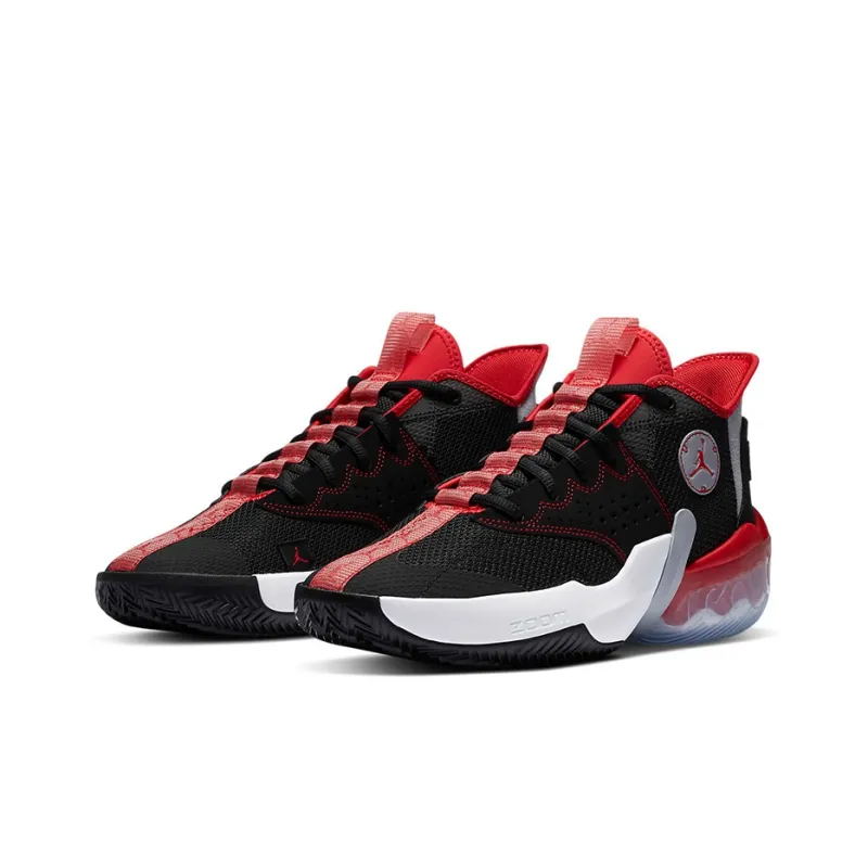 Jordan React Elevation Basketball Shoes Men Mid Top Black/White/Red-2