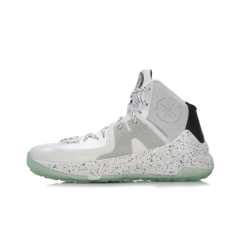 LiNing All In Team 3.5 Cushioning, Slip Resistant, And Abrasion Resistant High Top Basketball Shoes Men's Gray White-0