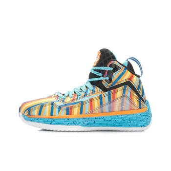 LiNing Cushioning Anti Slip And Wear Resistant Coverage Balance High Top Basketball Shoes Unisex Blue Multicolor