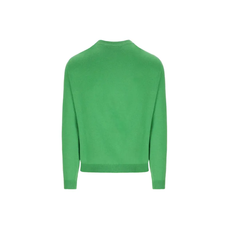 GUCCI V Neck Logo Intarsia Knit Jumper-1