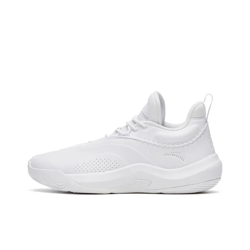 Anta KT Team Cushioning Anti Slip And Wear Resistant Low Top Basketball Shoes Men's Pure White-0