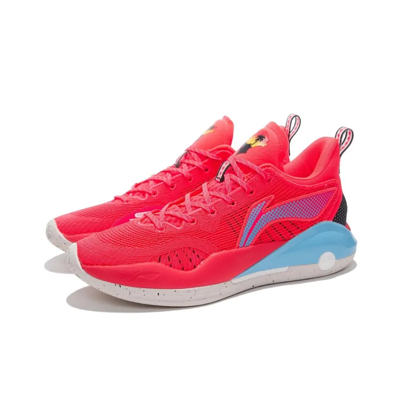 LiNing YuShuai 15 V2 Anti-Slip Wear-Resistant Low-Top Basketball Shoes Fluorescent Flame Red-2