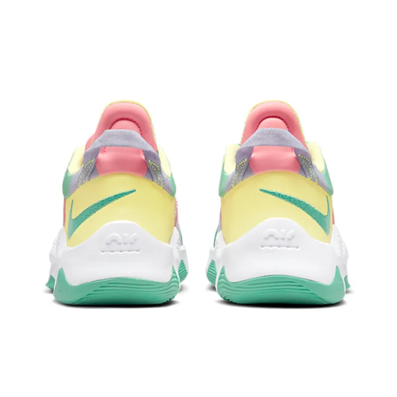 Nike PG 5 Basketball Shoes Men Low-Top White/Green/Pink/Yellow 