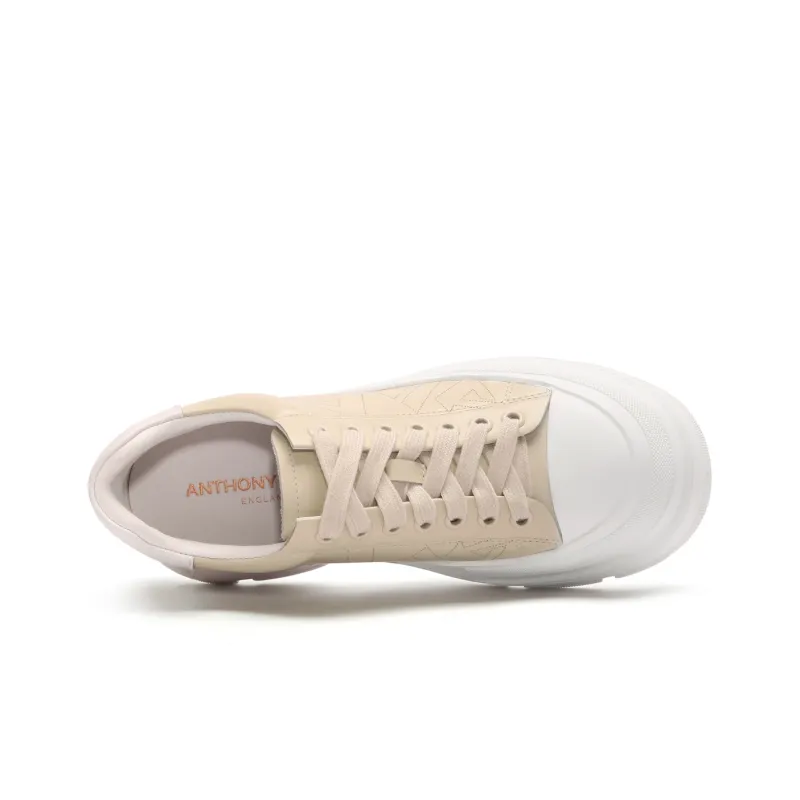 Anthony Miles Water Dye Low Top Sports Casual Shoes Women's Light Yellow White-2