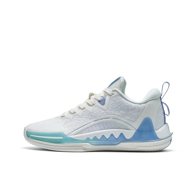XTEP Melee 1 Cushioning Anti Slip And Wear Resistant Low Top Basketball Shoes Men's White Blue-0