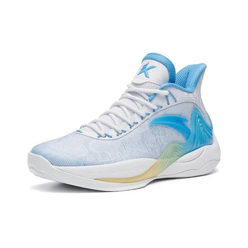 Anta Mountain 2 Cushioning Anti-Slip And Wear-Resistant Coverage Mid-Top Basketball Shoes Men's Light Purple Blue-1