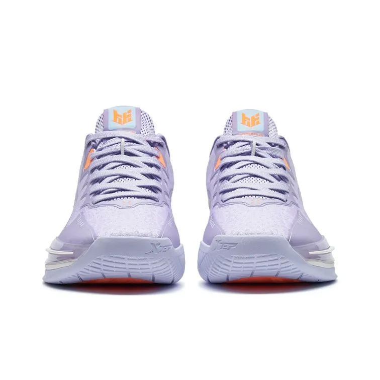 XTEP Melee 1 Basketball Shoes Men Low Top Lavender/Sail White-3