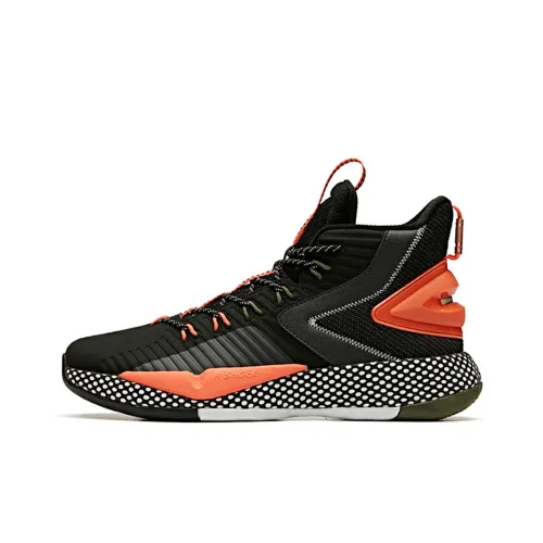 ANTA Basketball Shoes Men Mid-Top Black/Orange/White