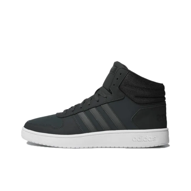 Adidas Neo HOOPS 2.0 Mid Wear Resistant Slip Resistant Mid Top Basketball Shoes Men's Carbon Black-0