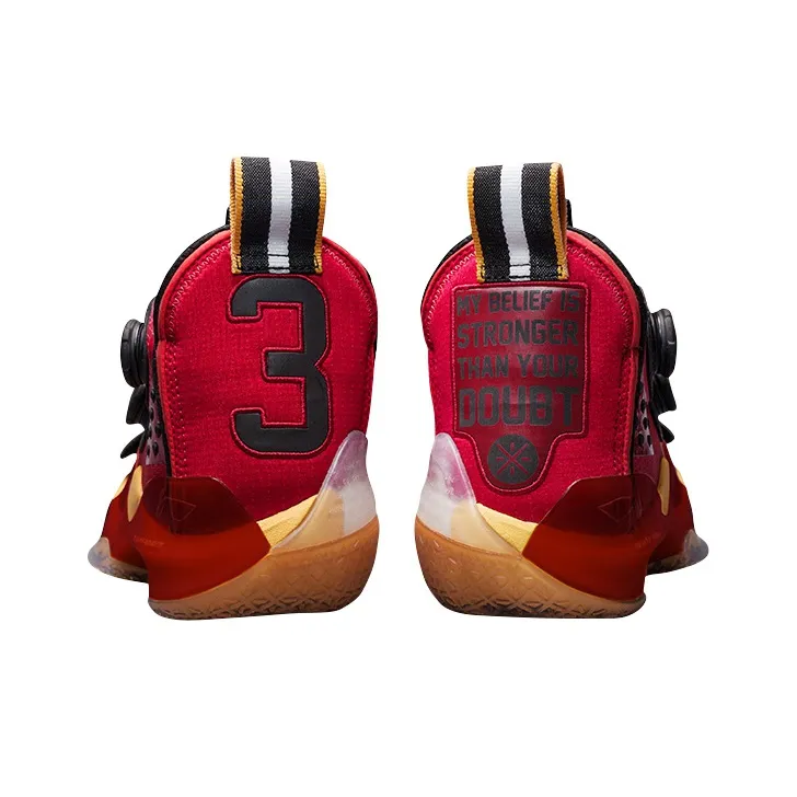LiNing WOW 8 Cushioning Anti Slip And Wear Resistant High Top Basketball Shoes Red-2