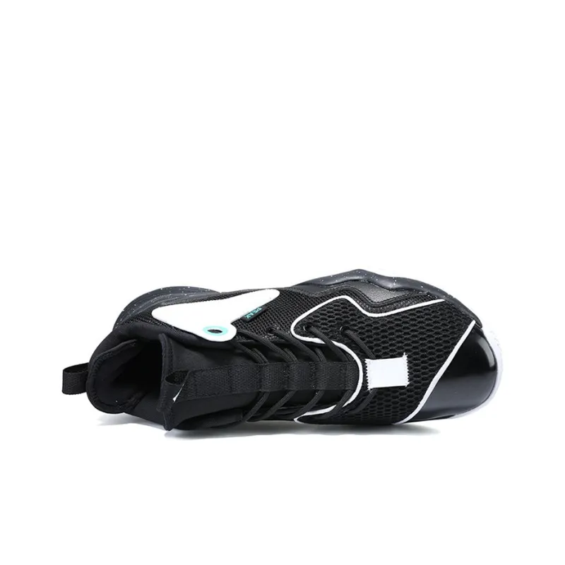PEAK Slip Resistant Cushioning Abrasion Resistant High Top Performance Basketball Shoes Men's Black White-3