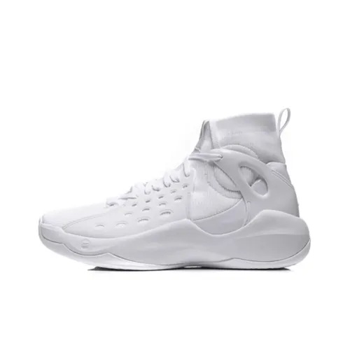 LiNing SONIC 6 Cloud Cushioning Anti-Slip And Wear-Resistant Lightweight High-Top Basketball Shoes Pure White