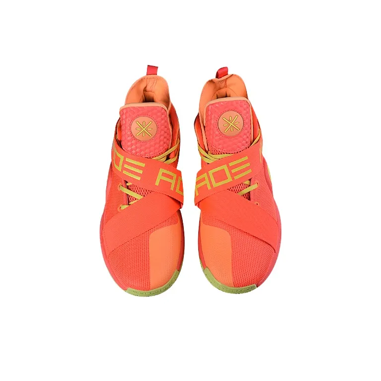 LiNing All City 7 Wade Collection Anti Slip Wear Resistant Mid Top Basketball Shoes Men's Neon Orange-3