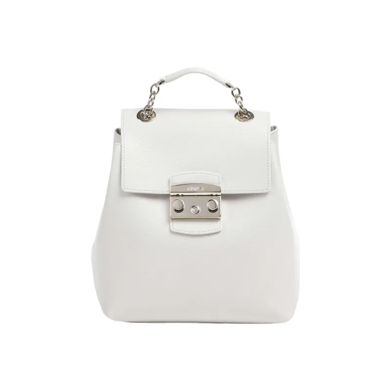 Furla Leather Backpack Small Size Women's White-0