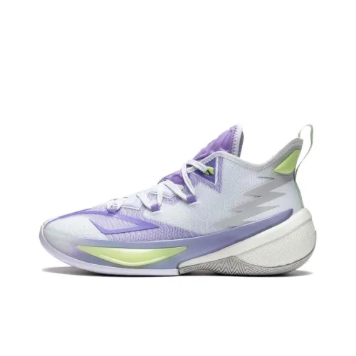 LINING Power 9 Basketball Shoes Men Mid-Top Standard White/Lavender