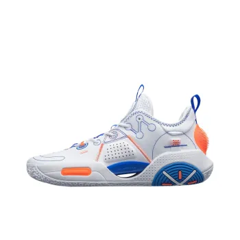 LiNing All City 9 V1.5 Rebound Cushioning Low Top Performance Basketball Shoes Men's White Blue Orange