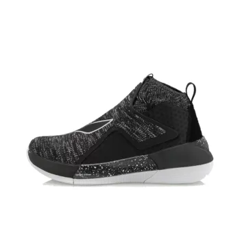 LiNing YuShuai 12 Non slip Lightweight High Top Basketball Shoes Men's Black White