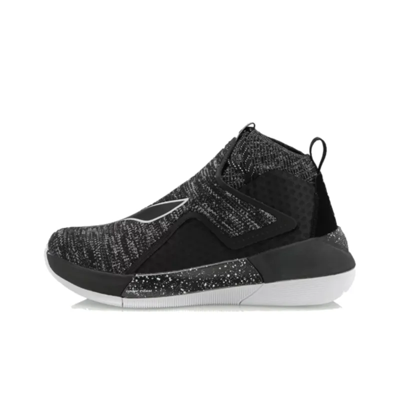LiNing YuShuai 12 Non slip Lightweight High Top Basketball Shoes Men's Black White-0