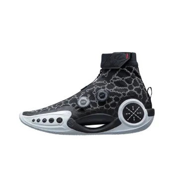 LiNing WOW 9 Wear Resistant Slip Resistant High Top Performance Basketball Shoes Men's Black White