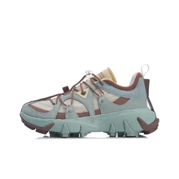LiNing Wu Xing 1 Cushioning Anti Slip And Wear Resistant Support Low Top Basketball Shoes Women's Apricot Green Brown