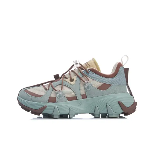 LiNing Wu Xing 1 Cushioning Anti Slip And Wear Resistant Support Low Top Basketball Shoes Women's Apricot Green Brown