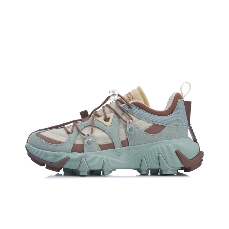LiNing Wu Xing 1 Cushioning Anti Slip And Wear Resistant Support Low Top Basketball Shoes Women's Apricot Green Brown-0