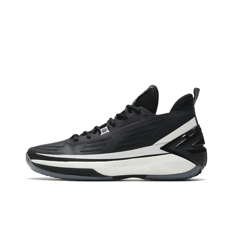 Anta Charge 5 Cushioning Anti Slip And Wear Resistant Low Top Basketball Shoes Men's Black White-0